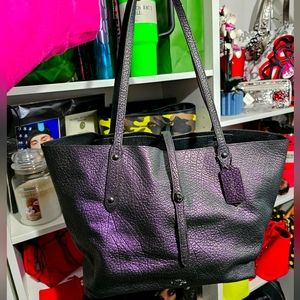 Euc Coach Oil Slick Hologram Market Tote & matching wallet & Starbucks tumbler.